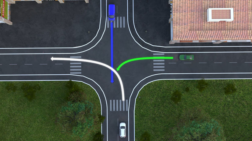 Odbocujete z hlavnej dolava Pozor nemate automaticku prednost