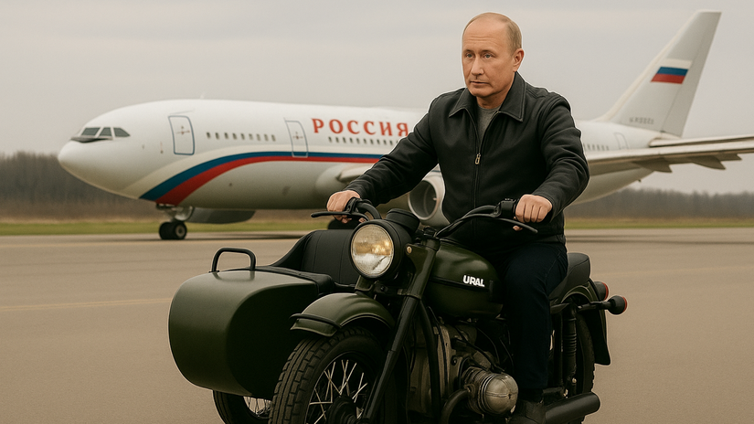 Putin daroval Americanovi rusku motorku znacka proti vojne