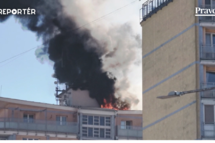 Pezar v Banskej Bystrici znicil bytovku dym sa valil