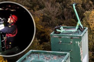 Zdielanu kolobezku odparkovali na 40 metrovom pilone