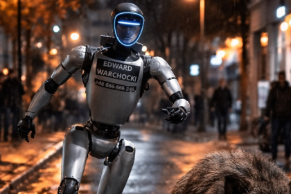 Polsko ma novu influencersku celebritu Robot Edward predvadza Rolexky lichoti starsim damam a vo volnom case vyhana diviaky z Varsavy