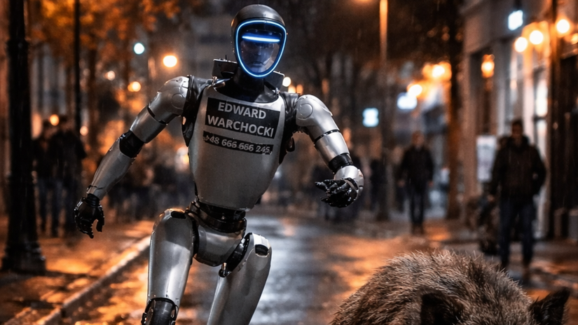 Polsko ma novu influencersku celebritu Robot Edward predvadza Rolexky lichoti starsim damam a vo volnom case vyhana diviaky z Varsavy