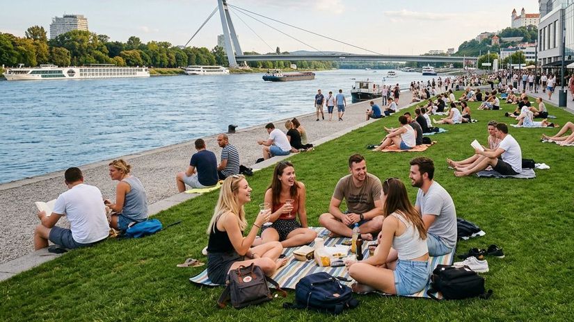 Bratislava praska vo svikocha ale namiesto historickeho centra turisti zaplavuju maly usek nabrezia
